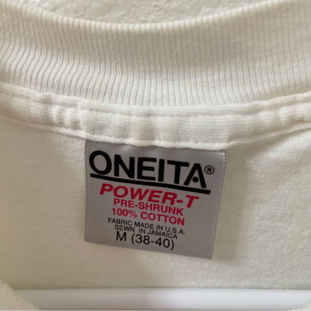 Oneita San Diego short line carriso gorge shirt white vintage medium - Picture 4 of 7